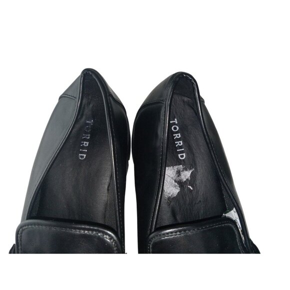 Torrid Black Chunky Loafer Chain Platform Slip On Heel Shoes SIZE 9.5 - Picture 3 of 10